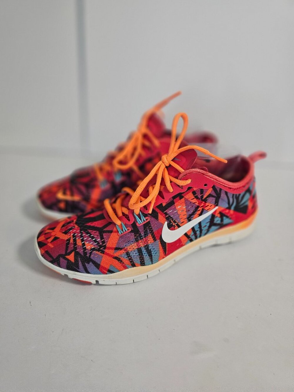 Nike Women's Free 5.0 TR Fit 4 Print Crosstrainer Atomic Orange Abstract 8.5